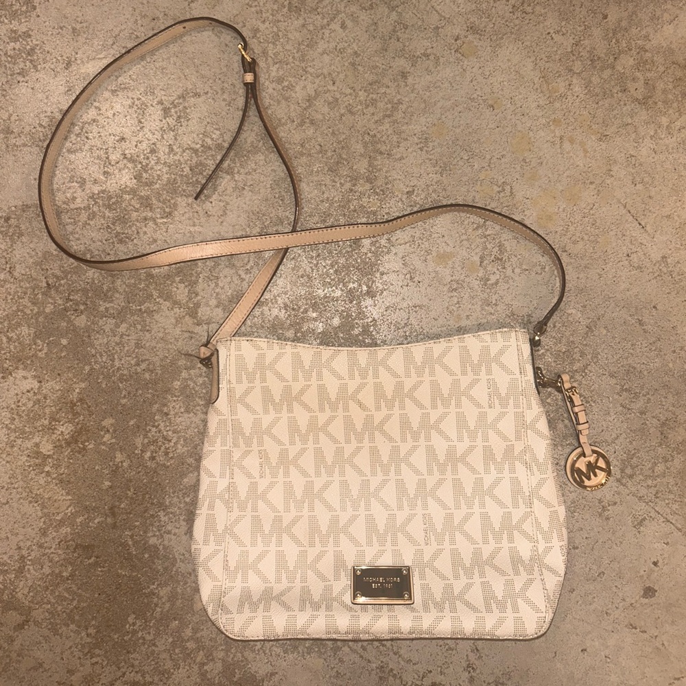 Michael Kors Cream Crossbody Bag with Gold Hardware